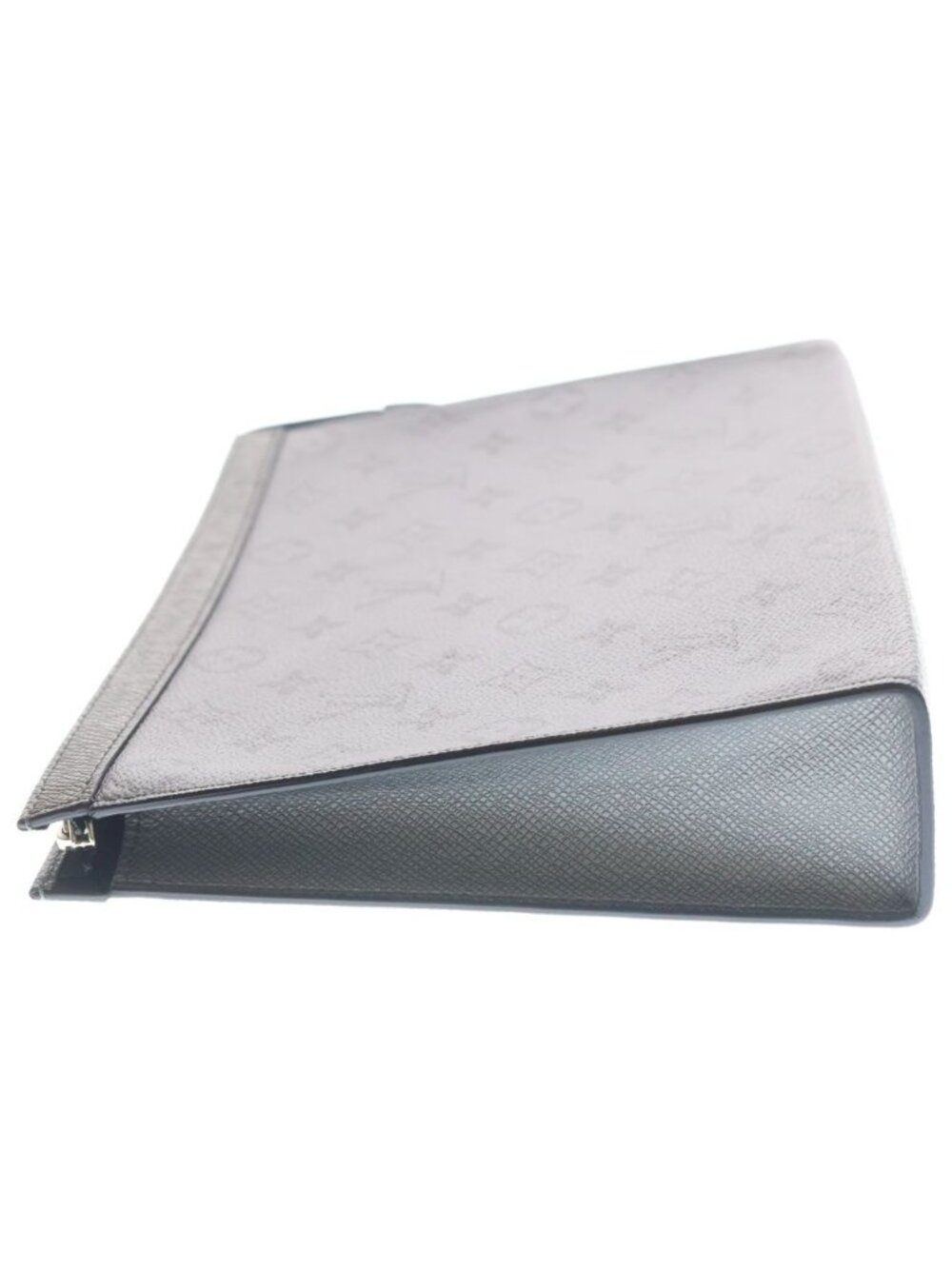 Louis Vuitton Monogram Eclipse Reverse Pochette Voyage Clutch Dark Gray Silver - Picture 3 of 7